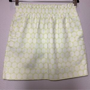 J. Crew neon green & White pull on skirt lined sz 4